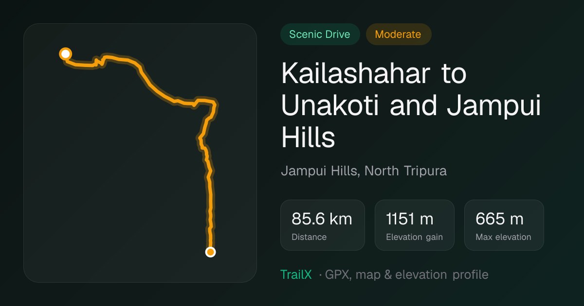Kailashahar to Unakoti and Jampui Hills: 85.6 km drive in North Tripura