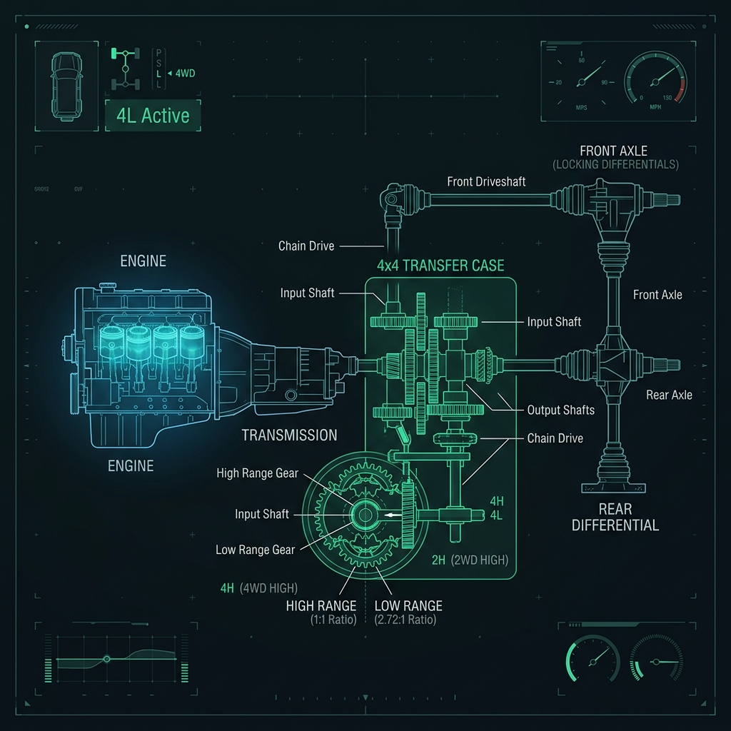4x4 Technical Gearing and Transmission Illustration